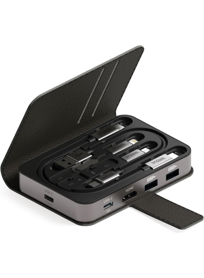 epicarma 6-in-1 USB-C Hub & Cable Kit – Foldable Type-C Dock with Power Delivery, High-Speed Data Transfer, Universal Adapter for Laptop, Smartphone & Tablet - Image 1